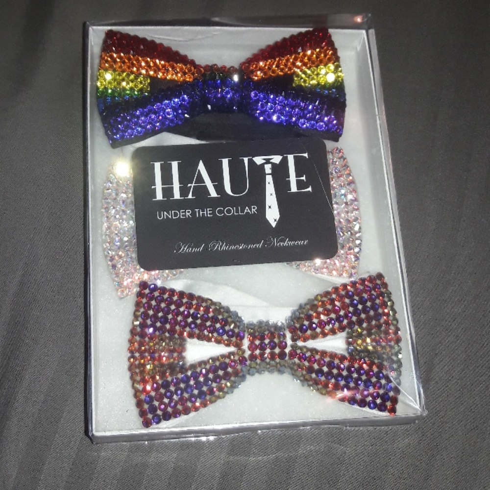 Unisex Rhinestone Swarovski Bowties Set OOAK L@@K!